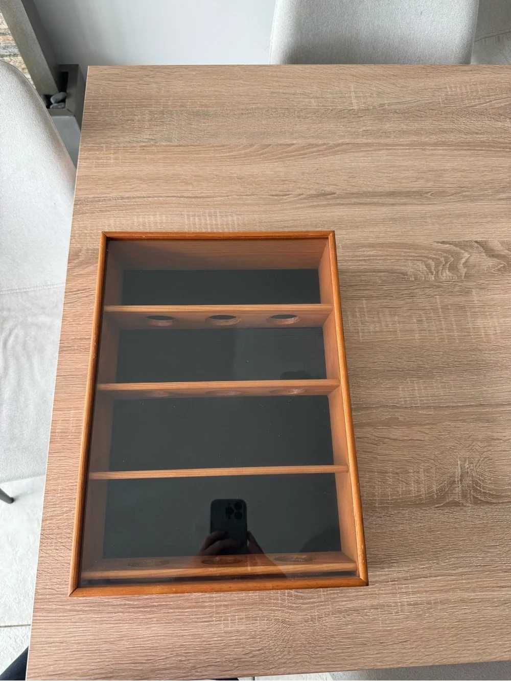 Baseball Solid Wood Display Hanging Wall Case Brown Glass Holds 12 Balls 95’ VTG